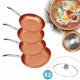 SET DI 4 PADELLE CON 1 COPERCHIO, COPPER PAN