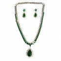 SET COLLANA CON ORECCHINI VERDE SMERALDO