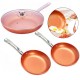 SET DI 3 PADELLE COPPER PAN + 1 COPERCHIO