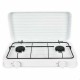 FORNELLO A GAS DOPPIO CON COPERCHIO BIANCO 4400 W 55 X 7 X 32 CM