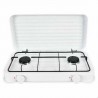 FORNELLO A GAS DOPPIO CON COPERCHIO BIANCO 4400 W 55 X 7 X 32 CM