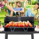 BARBECUE A CARBONE PORTATILE CON RUOTE E RIPIANI