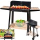 BARBECUE A CARBONE PORTATILE CON RUOTE E RIPIANI