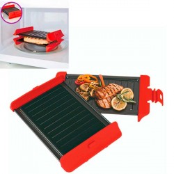 Piastra Grill per Microonde con Rivestimento Ceramico e Manici in Silicone