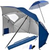 OMBRELLONE DA SPIAGGIA PLEGABILE 2 IN 1 CON FILTRO UV DI 240 CM DI DIAMETRO