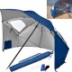 OMBRELLONE DA SPIAGGIA PIEGHEVOLE 2 IN 1 CON FILTRO UV DI 240 CM DI DIAMETRO