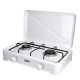 FORNELLO A GAS DOPPIO CON COPERCHIO BIANCO 46 X 30 X 12 CM
