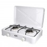 FORNELLO A GAS DOPPIO CON COPERCHIO BIANCO 46 X 30 X 12 CM