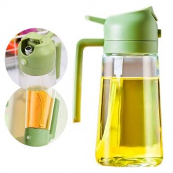 BOTTIGLIA SPRAY E DOSATORE D'OLIO 2 IN 1 IN VETRO
