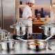 SET DI PENTOLE 12 PEZZI IN ACCIAIO INOSSIDABILE ADATTO PER TUTTI I TIPI DI CUCINE