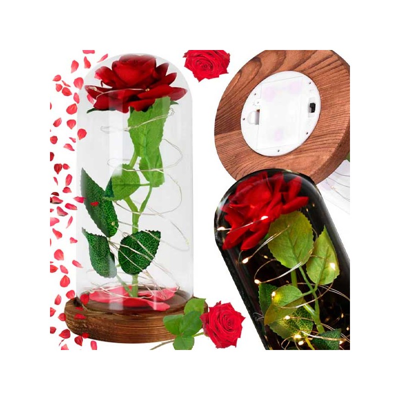 ROSA ETERNA CON LUCI LED