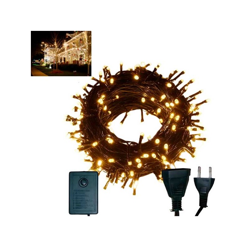 LUCI DI NATALE 500 LED E 7 PROGRAMMI PER INTERNI LUCE CALDA