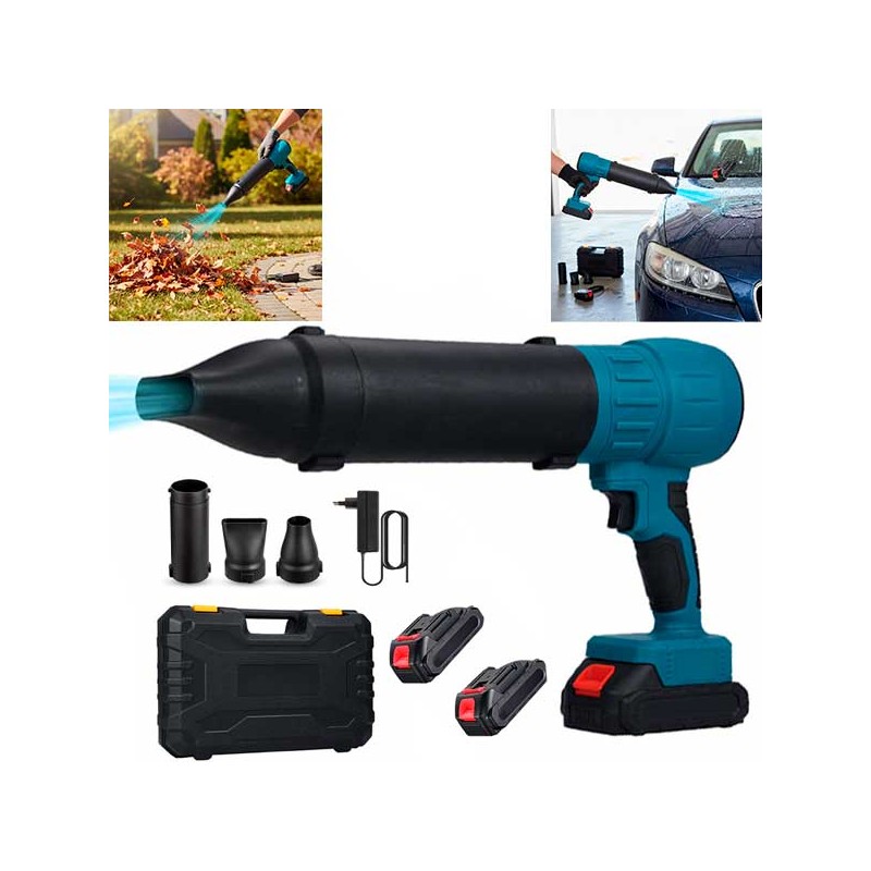 POWER SOFFIATORE WIRELESS AD ALTA POTENZA 400W CON DUE BATTERIE - Velocità dell'aria 200 km/h