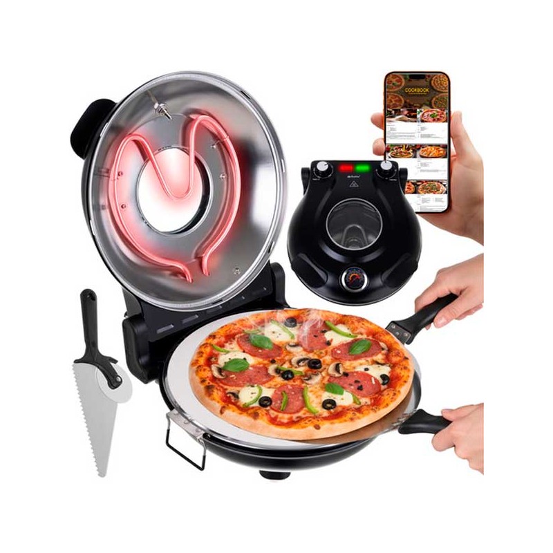 FORNO PER PIZZA ELETTRICO 1200W CON 5 LIVELLI DI TEMPERATURA