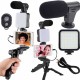KIT VLOGGING CON MINI MICROFONO CON TRIPODE E LAMPADA LED
