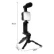 KIT VLOGGING CON MINI MICROFONO CON TRIPODE E LAMPADA LED