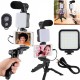 KIT VLOGGING CON MINI MICROFONO CON TRIPODE E LAMPADA LED