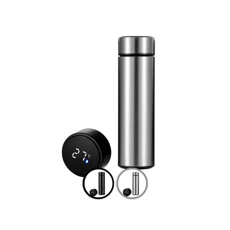 BOTTIGLIA TERMICA IN ACCIAIO INOSSIDABILE CON DISPLAY INTELLIGENTE DELLA TEMPERATURA 500ML