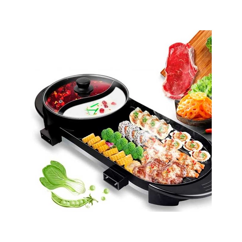 PENTOLA ELETTRICA CON GRIGLIA 2 IN 1 1300 W CON CONTROLLO DELLA TEMPERATURA DUALE