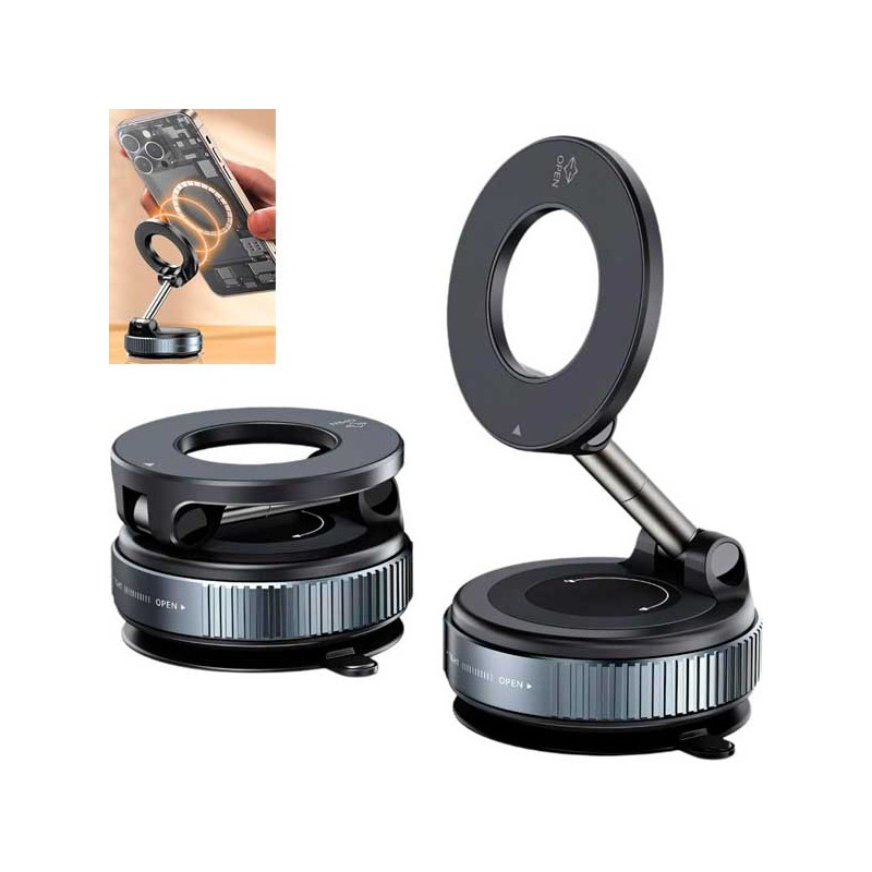 SUPPORTO MAGNETICO PER CELLULARE CON VENTOSA AD ASPIRAZIONE