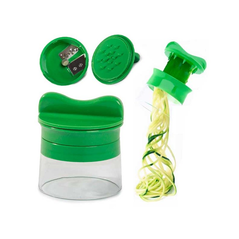 TAGLIAVERDURE A SPIRALE CON COPERCHIO E CONTENITORE