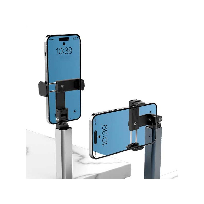 SUPPORTO PER SMARTPHONE ESTENSIBILE E ROTANTE IN ALLUMINIO