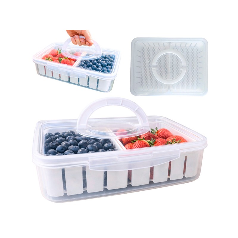 TUPPER CON 2 COMPARTIMENTI CON COPERCHIO E MANIGLIA